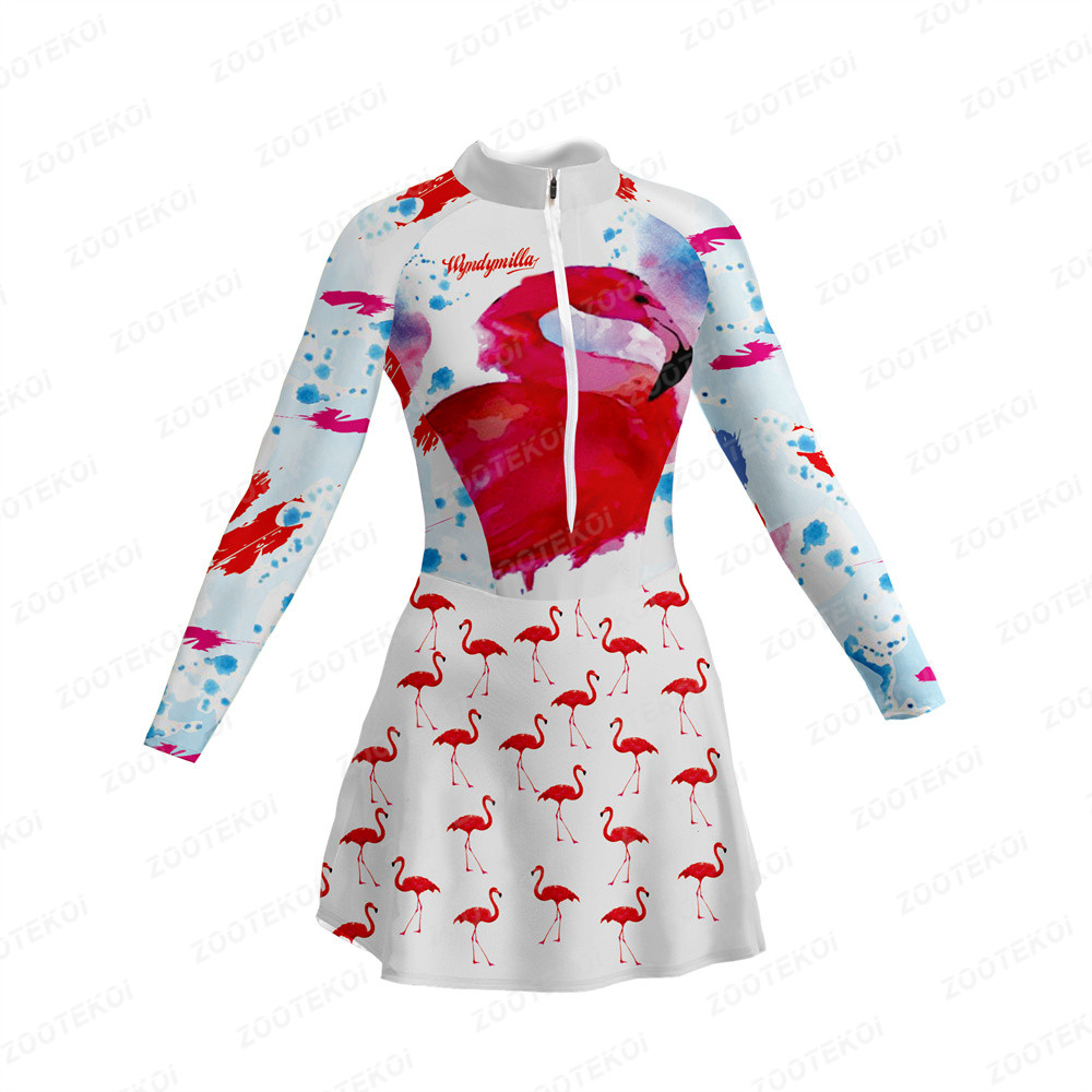 女性のモンキースカートバイクフラワートライアスロンサイクリングスキンスーツ屋外スポーツリトルモンキースカートドレスランニング Vestidinho 2021