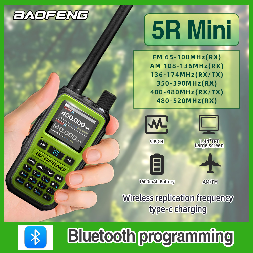 1PC Baofeng UV-5R ミニトランシーバーデュアル PTT ワイヤレス Bluetooth プログラミング AM/FM キャンプポータブル 2 長距離アマチュア無線ホテル