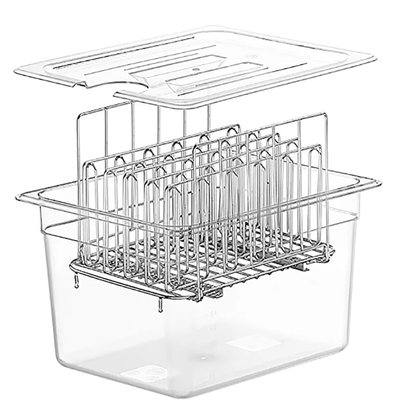 真空調理器機 11L コンテナステンレス鋼ラック取り外し可能な仕切りセパレータースロークッカーキットアクセサリー