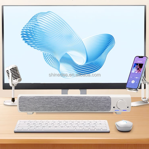 サブウーファー付き3Dサラウンドサウンドワイヤレスホームシアタースピーカーシステム、多機能デスクトップBluetooth V5.3デスクトップTVスピーカー
