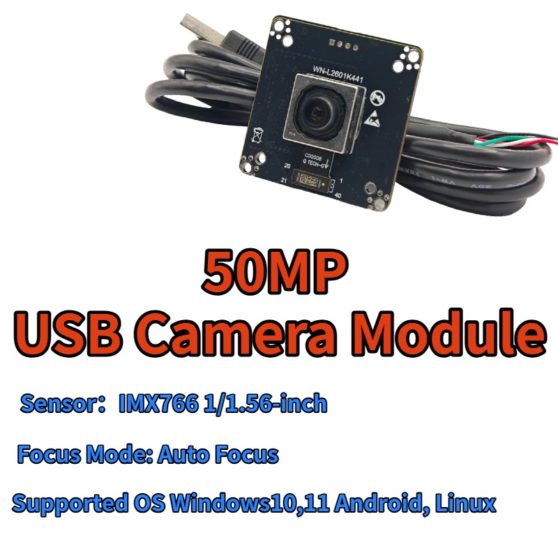 50MP 8192x6144 IMX766 USB カメラモジュール AF 1/1.56 "BSI センサー 4K MJPEG YUV NV12 格安価格高性能ボードカメラ Ma