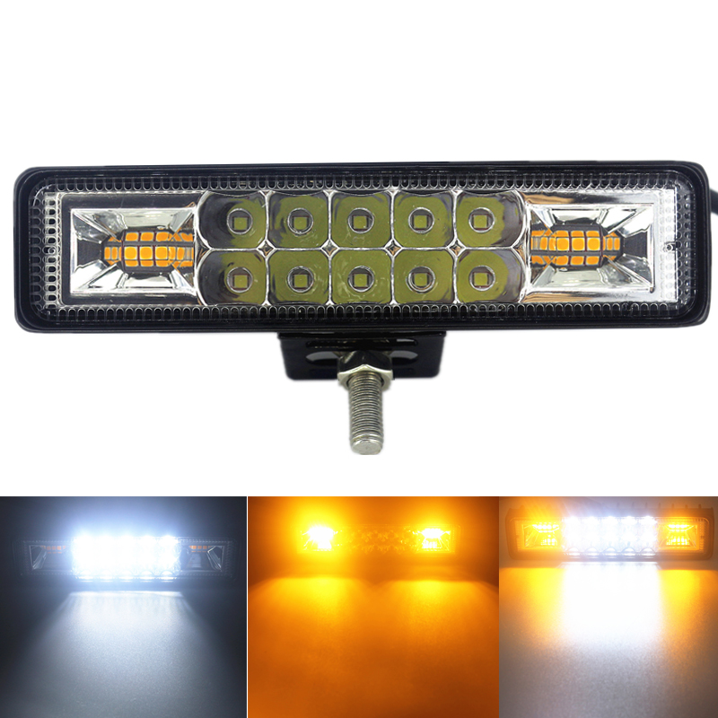 48 ワットストロボフラッシュ LED ライトバーホワイトアンバーブルーレッドオフロード 4 × 4 ATV SUV オートバイトラックトレーラーカーアクセサリー DC12V 24V