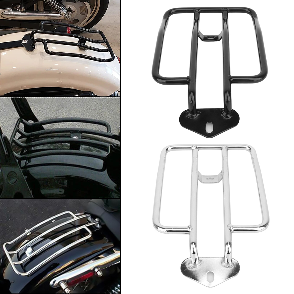 オートバイクロームブラックリアフェンダー荷物ラックサポート棚ソロシートハーレースポーツスターアイアン XL 883 1200 2004-2021