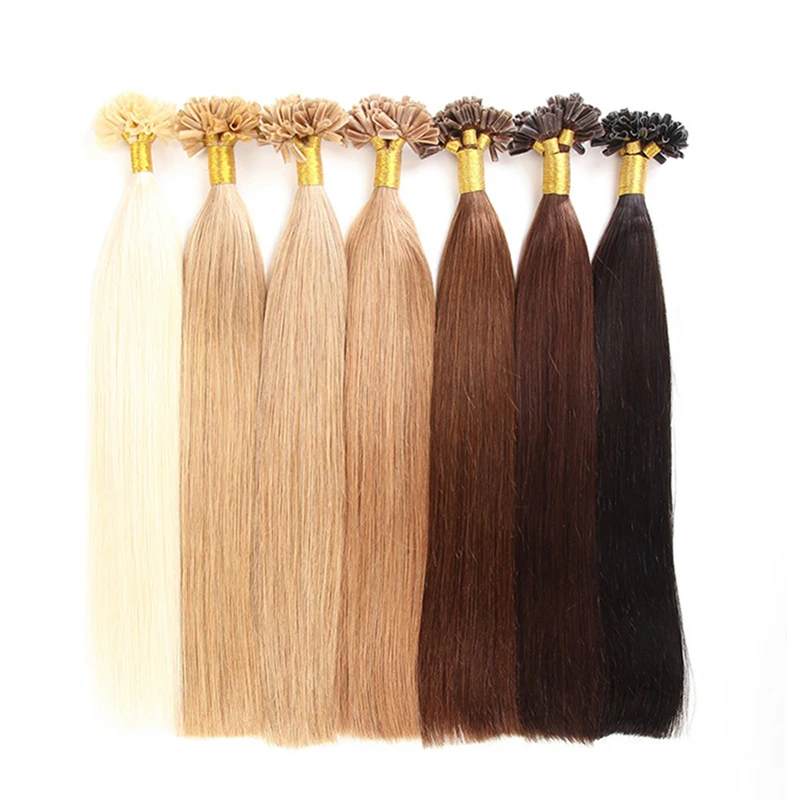 Silky Straight 28-30 Inch U Tip Human Hair Extension #99J Blonde Pre Bonded Keratin Nail Fusion Virgin Hair 1g/s