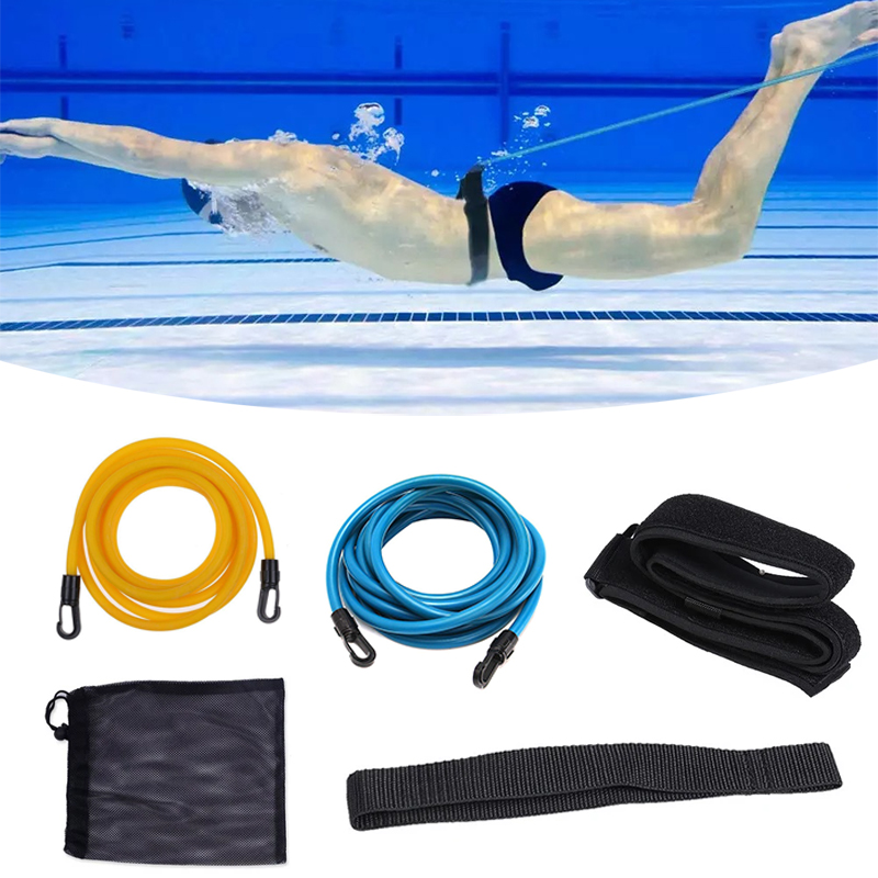 4 メートル水泳トレーナーベルト抵抗弾性ベルトトレーニングリーシュ水泳テザー静止ハーネス抵抗バンドプールアクセサリー