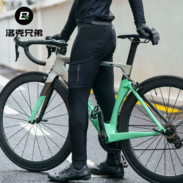 ROCKBROS サイクリングよだれかけ男性用秋/冬自転車プロフェッショナルロングパンツ高弾性快適 MTB ロードバイクサスペンダー