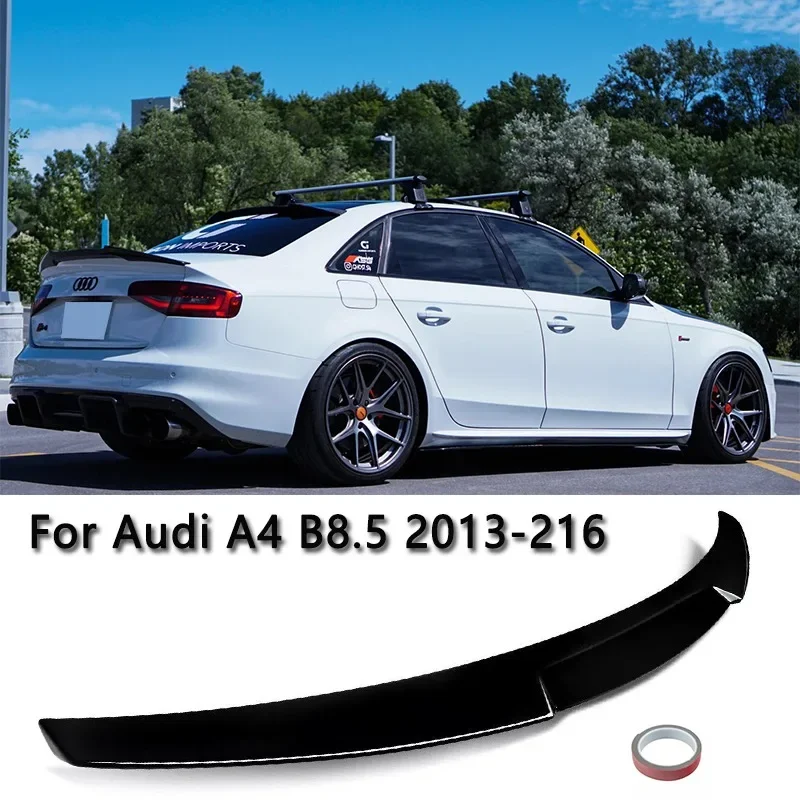 アウディ A4 S4 B8 改築 B8.5 セダン 2013-2016 M4 スタイル車のリアトランクブーツリップスポイラーキャップカバーリアスポイラーウイングボディキット