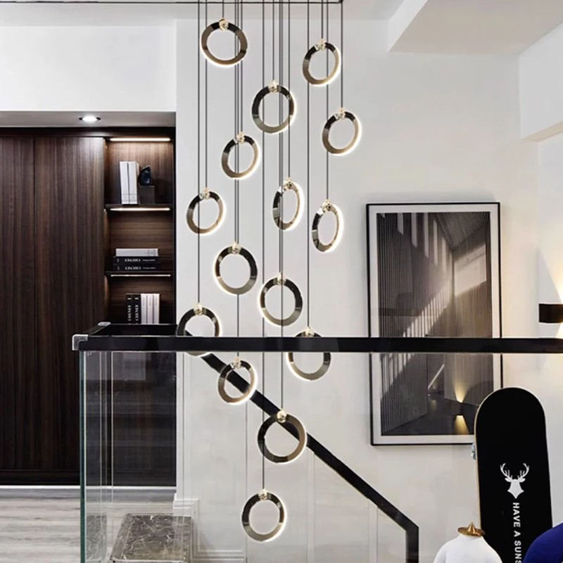 現代の家の装飾 LED ライトペンダントライトランプ forstaircase リビングルーム用シャンデリア吊り下げライト屋内照明