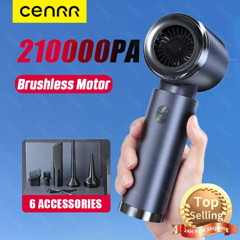 CENRR 車用掃除機 210000PA 強力な吸引ミニハンドヘルドポータブル掃除機ワイヤレスカークリーナー家電用