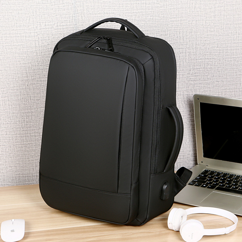 1 個の拡張可能なトラベルバックパック、ビジネスカジュアルメンズバックパック、USB 充電付き、防水生地、毎日の通勤に最適