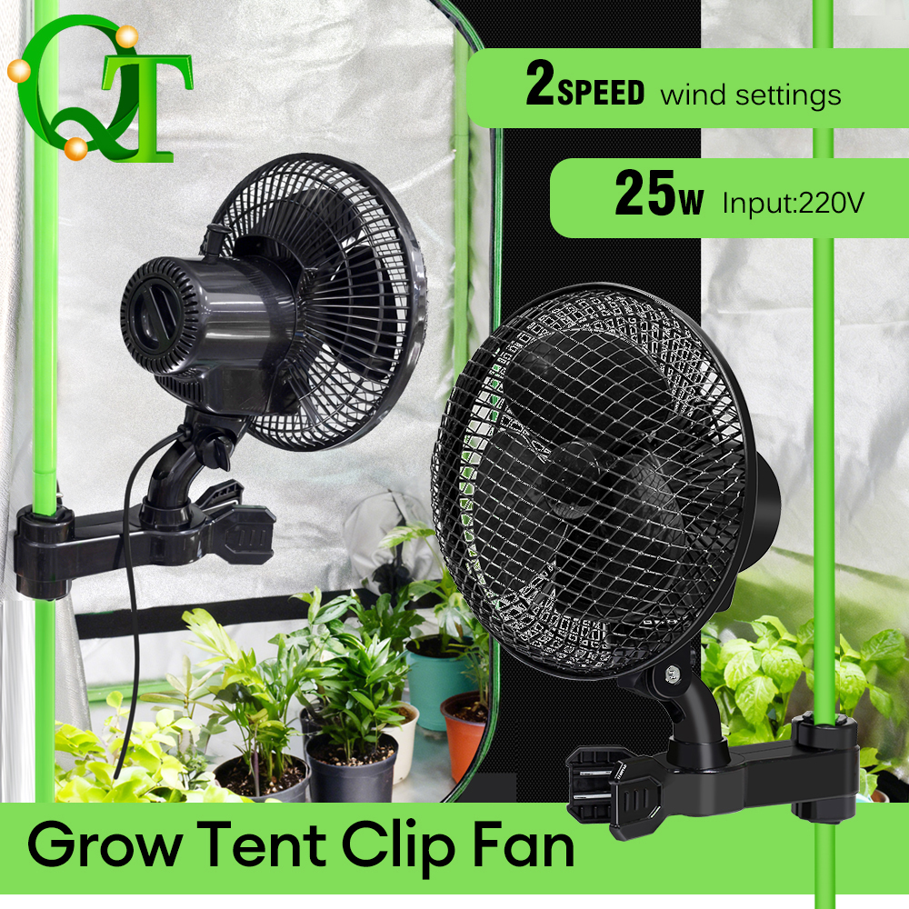 植物テント冷却クリップオンファン 25 ワット 2 速度調整可能なシェイキングヘッドテントに適した家庭用冷却ファン