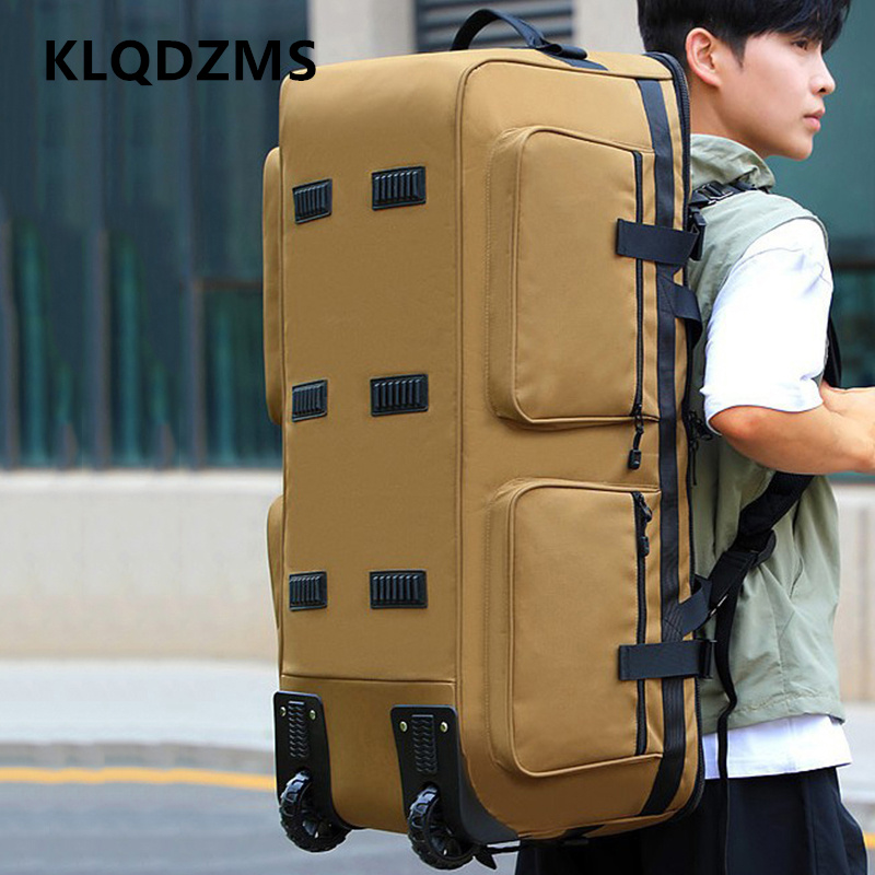 KLQDZMS 多機能荷物バッグ特大容量収納バッグショルダーバックパック折りたたみポータブル旅行バッグスーツケース