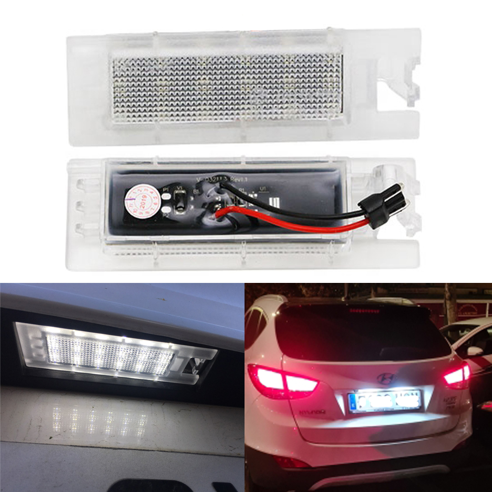2 個 LED ライセンスナンバープレートライトカーアクセサリーヒュンダイツーソン 2010-2014 ヒュンダイ IX35 2010-2013