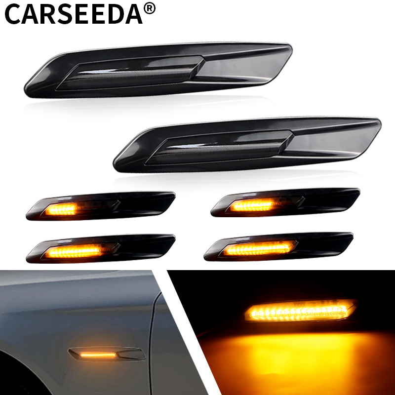 2X LED シーケンシャルフェンダーインジケーターサイドマーカーウインカーターンシグナルライト BMW 5 シリーズ F10 F11 528i 528iX 535i 2011 12 2013用