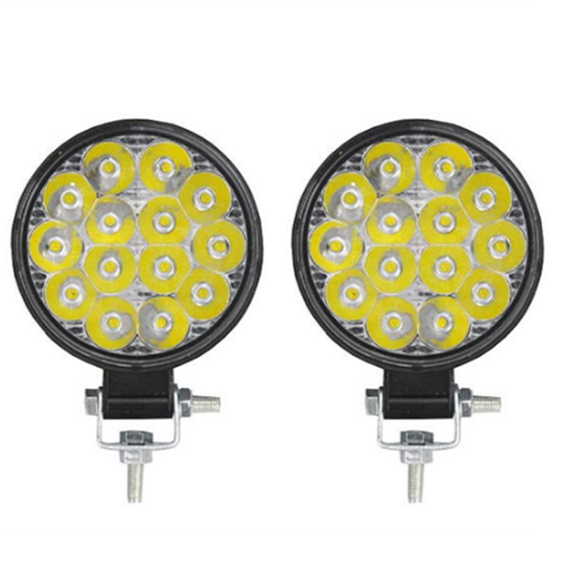 WF-3.4 インチユニバーサル車用ラウンド LED ライト 42 ワット補助ランプヘッドランプスポットライト 2 個車バイクトラックオフロード