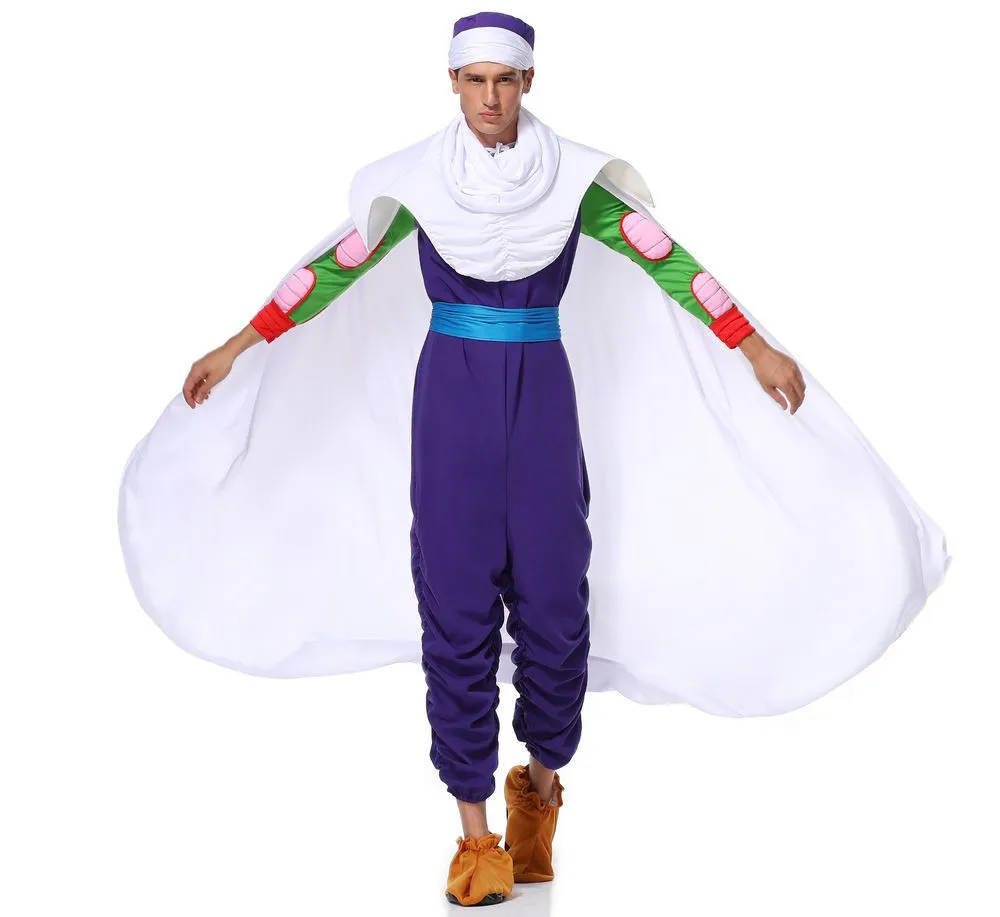 アニメ大人スーツ孫悟空とピッコロコスプレ衣装息子アニメスーパーヒーロージャンプスーツロールプレイドレスアップ
