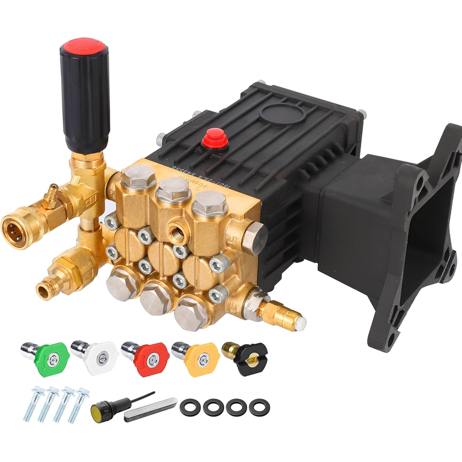 4000 PSI 圧力洗浄機ポンプ、4.4 GPM トリプレックス プランジャー ポンプ、1 インチ シャフト水平プランジャー、調整アンローダー付き部品洗浄機ポンプ、交換用電動洗浄機ポンプ
