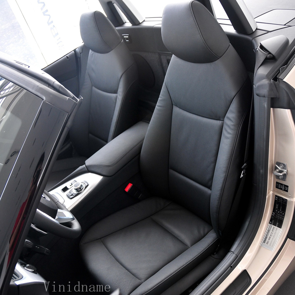 BMW Z4 E89 ロードスター 2009 2010 2011 2012 2013 2014 2015 2016 ビーガンナッパレザーカスタムカーシートカバーセットフロント 2 席