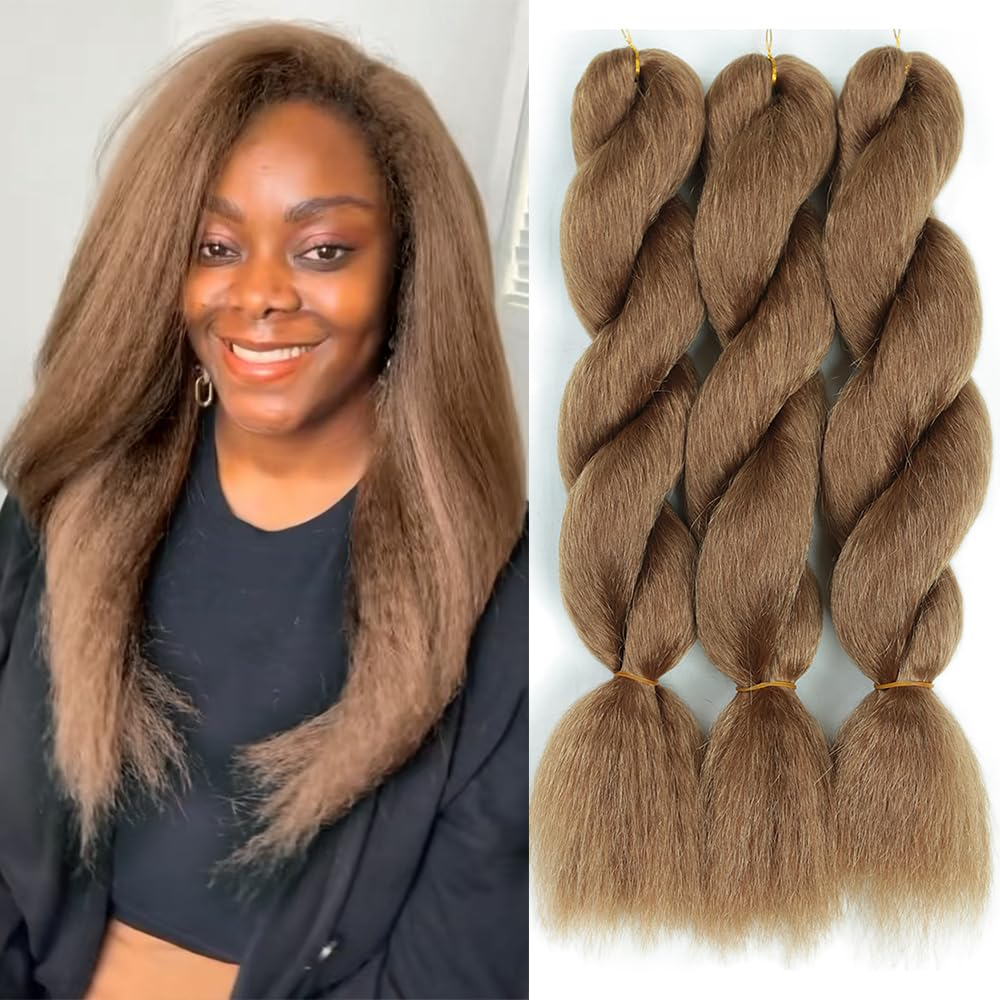26 インチプレミアム合成繊維変態ストレートビクセンバンドルかぎ針編みヘアナチュラルブラック焼き黒人女性のためのヘアエクステンション