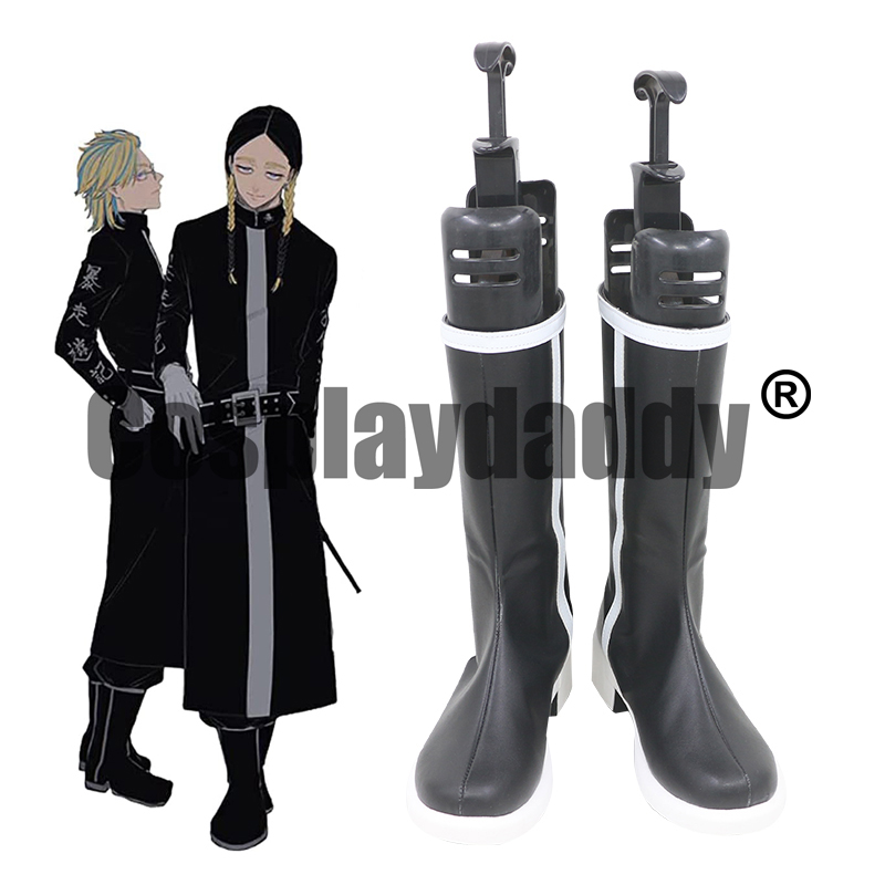 Tokyo Revengers Yokohama Tenjiku Ran Haitani Rindo Haitani Anime Cosplay Black Shoes Boots C006
