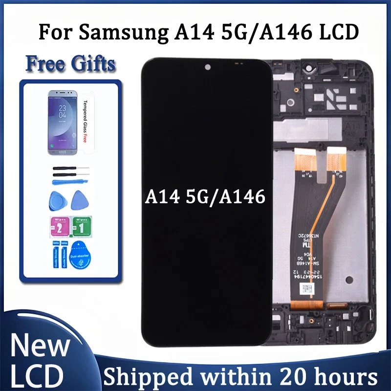 6.6 ''サムスン A14 5 グラム A146 lcd ディスプレイタッチスクリーンデジタイザアセンブリサムスン A14 A146B SM-A146P 液晶