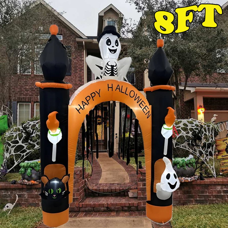 ハロウィンインフレータブルアーチおもちゃモデル内蔵 LED ライトカボチャ小道具屋外屋内家庭菜園パーティーテロ装飾