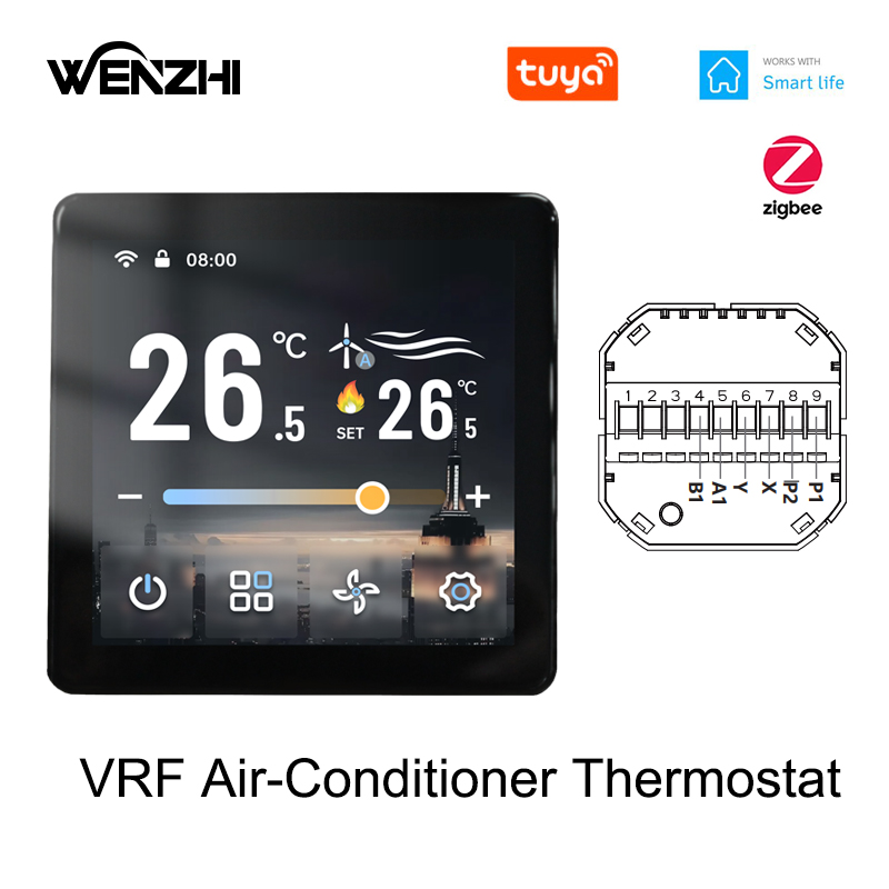 ZigBee VRF 中央空調サーモスタットデジタル温度コントローラー Tuya スマートライフリモコンホームオートメーション