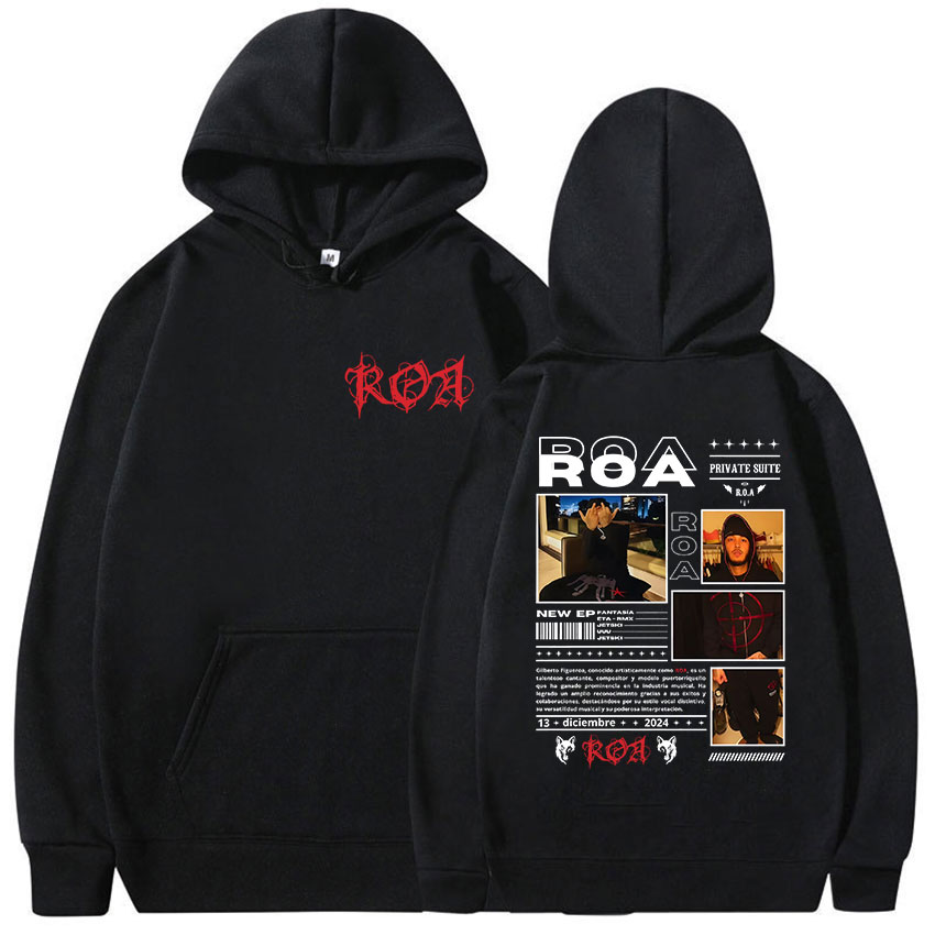 ラッパー ROA ツアーアルバムグラフィックマーチパーカー男性服ロックヒップホップゴシックプルオーバートレーナーファッションレトロ長袖パーカー
