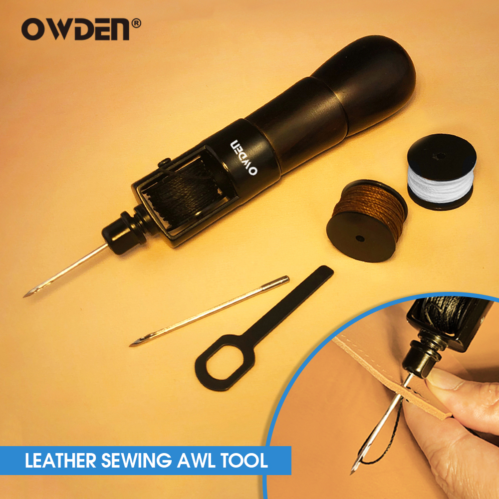 OWDEN 革縫製千枚通しツール ミシン糸と針付き 靴屋ツール ステッチ千枚通しツール スピーディステッチャー レザー縫製キット