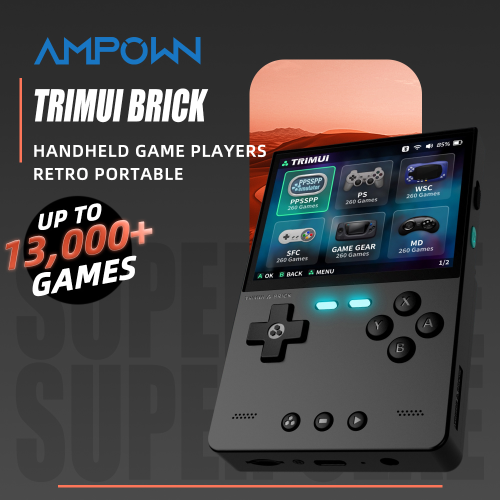 AMPOWN Trimui ブリックポータブルレトロハンドヘルドゲームプレーヤー 3.2 インチ IPS スクリーンエミュレータビデオゲームコンソール Linux システム Allwinner