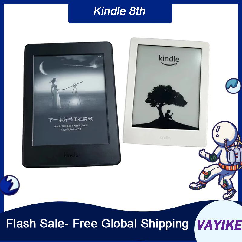 Kindle 8th 6 インチ E Ink 167 PPI、ライト内蔵、4GB Wi-Fi 電子ブック リーダー、長いバッテリー寿命、軽量で学生や旅行に最適