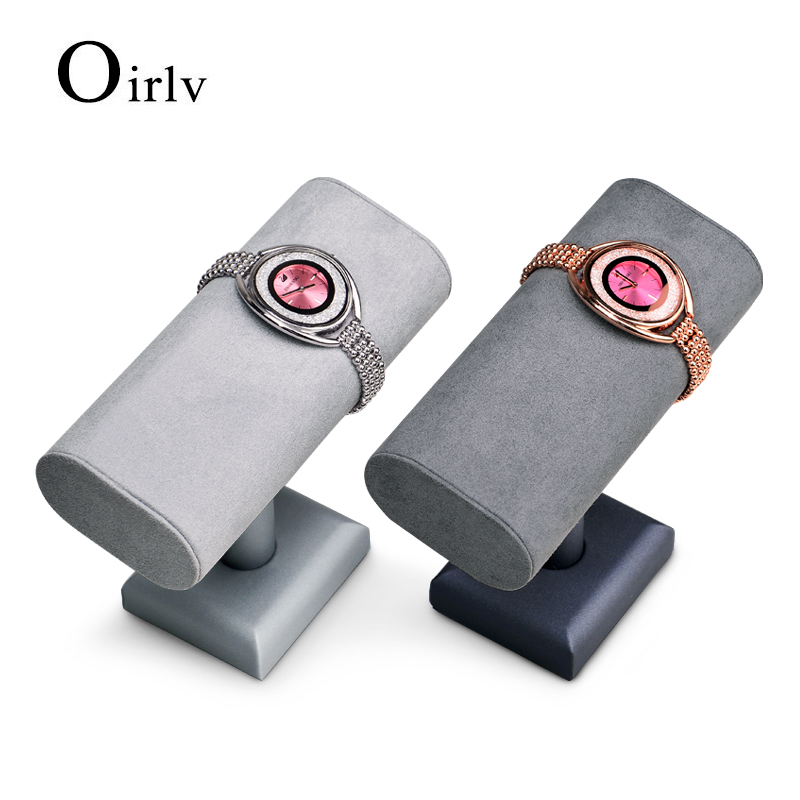 Oirlv 時計ディスプレイスタンド PU レザーブレスレットディスプレイホルダージュエリーオーガナイザーラック T 字型時計ラック収納