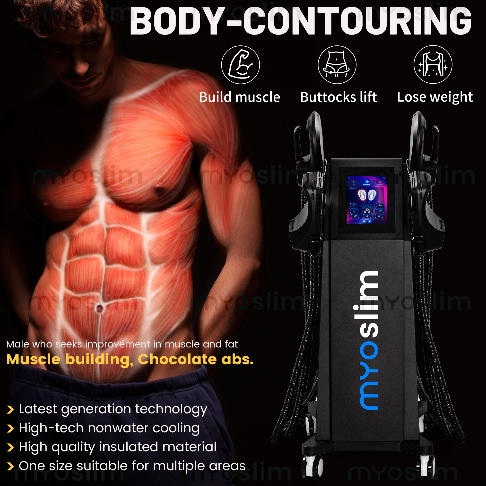 MYOslim 6500 ワットプロフェッショナル EMS ボディスカルプトマシンビューティーサロンスパ脂肪削減筋肉構築ウエストヒップリフト機器