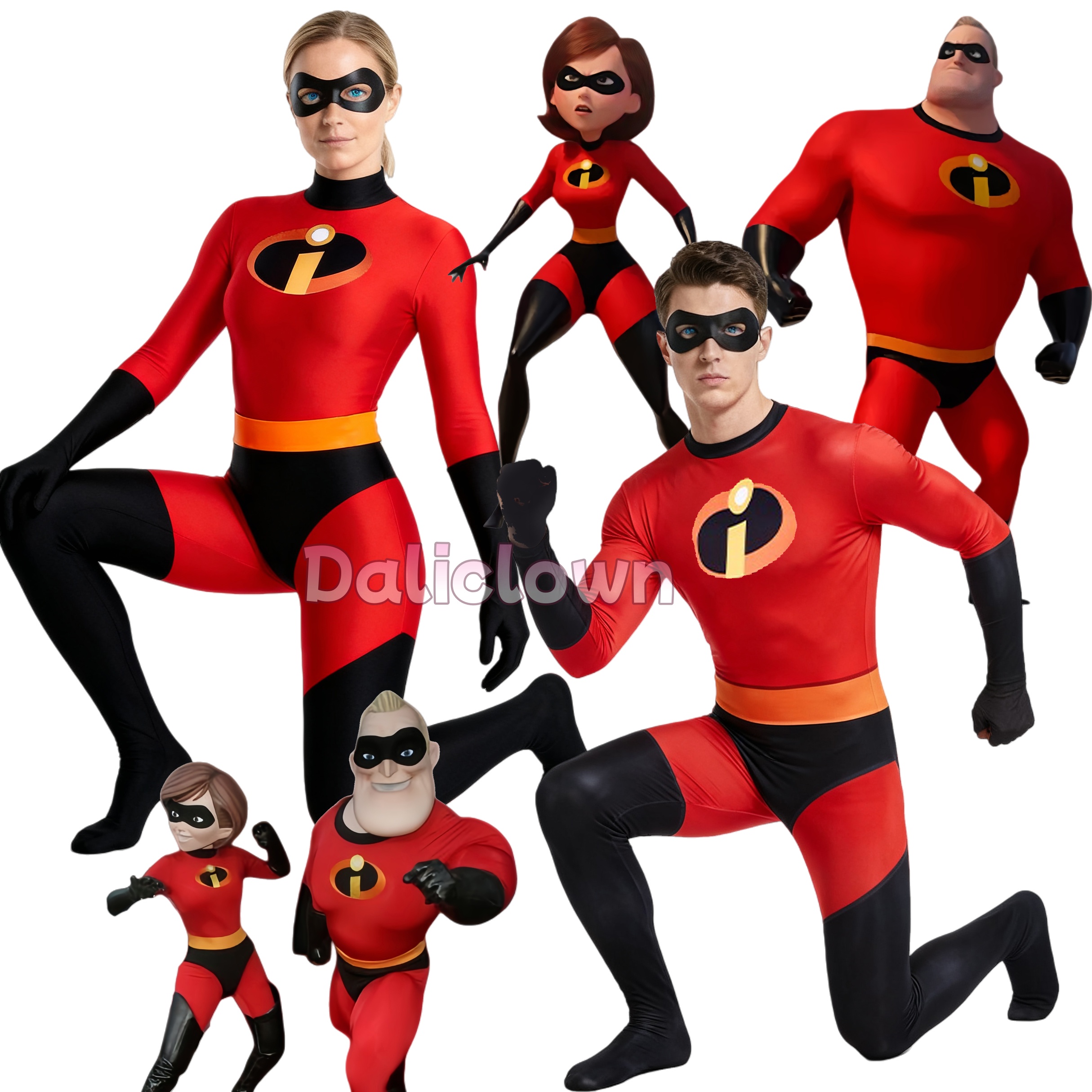 信じられないほどのアニメコスプレ Elastigirl ハルクスパイダーファミリースーツジャンプスーツボディスーツ大人子供ハロウィン衣装女性男性少女