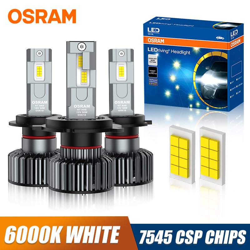 オスラムオリジナル H4 H7 H11 LED ヘッドライト電球フィット 9005/HB3 9006/HB4 9012 HIR2 フォグライト 12V 6000K ホワイト車のヘッドランプ交換