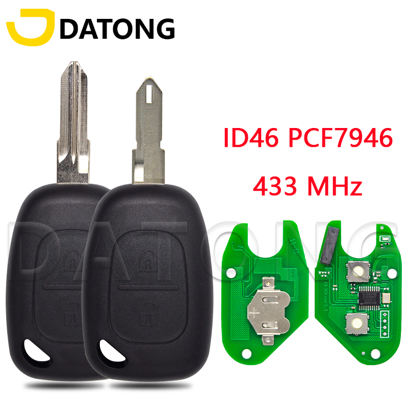 大同世界 2 ボタン ID46 チップ 433ASK NE73/VAC102 ブレード車のリモートキールノーマスタートラフィック Vivaro カングー Movano