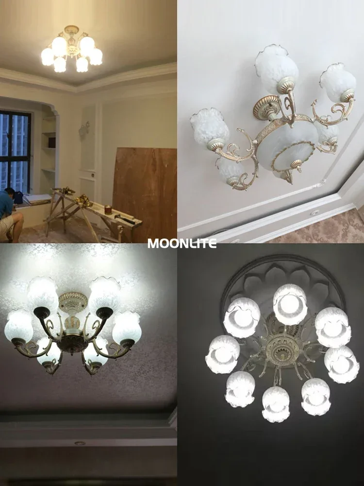 レトロなヨーロッパスタイルのシャンデリア豪華な雰囲気のリビングルーム LED すりガラスシャンデリアクリエイティブホーム照明器具