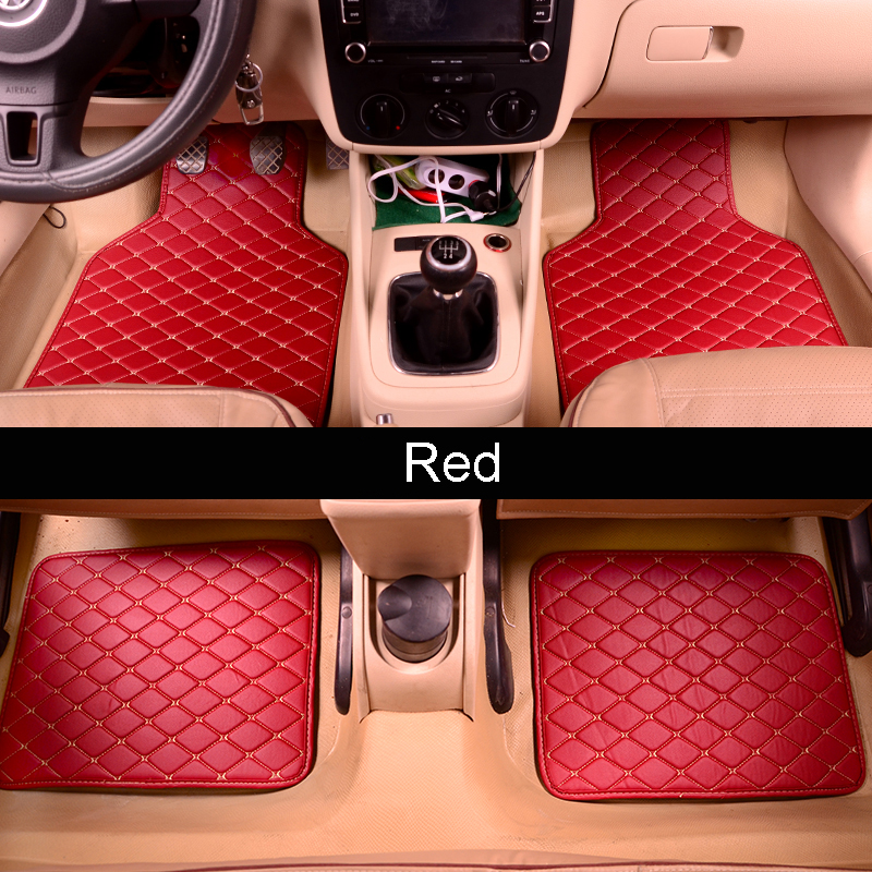 4 ピース プレミアムレザー車のフロアマット スタイリッシュで耐久性のある保護フィット すべての車両のインテリアアクセサリー 車のフットパッド 簡単お手入れ