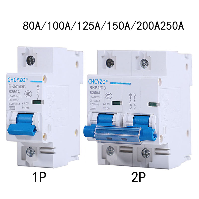 1P/2P DC サーキットブレーカー 12/24/48/60/120V 80A 100A 125A 150A 200A 250A ソーラー RV ヨットバッテリー短絡保護スイッチ