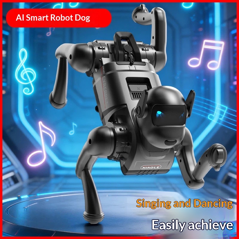 新しい AI ロボット犬のおもちゃ音声制御インタラクティブプログラム可能なスプレー歌ダンス電子ペット子供のための