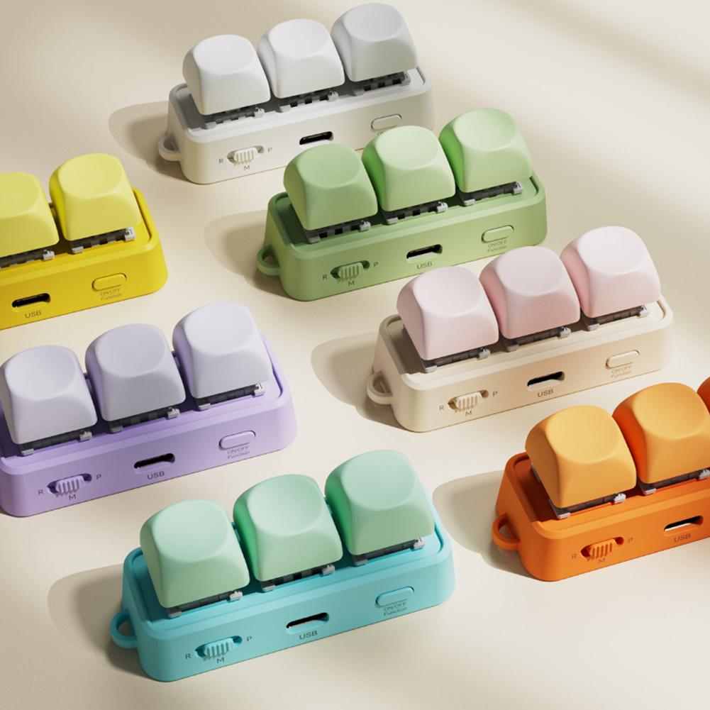 Hanlinyue Free3 ミニポータブルキーボード Bluetooth RGB ホットスワップ 3 キー電子ブックリーダーページターナー PC アクセサリー