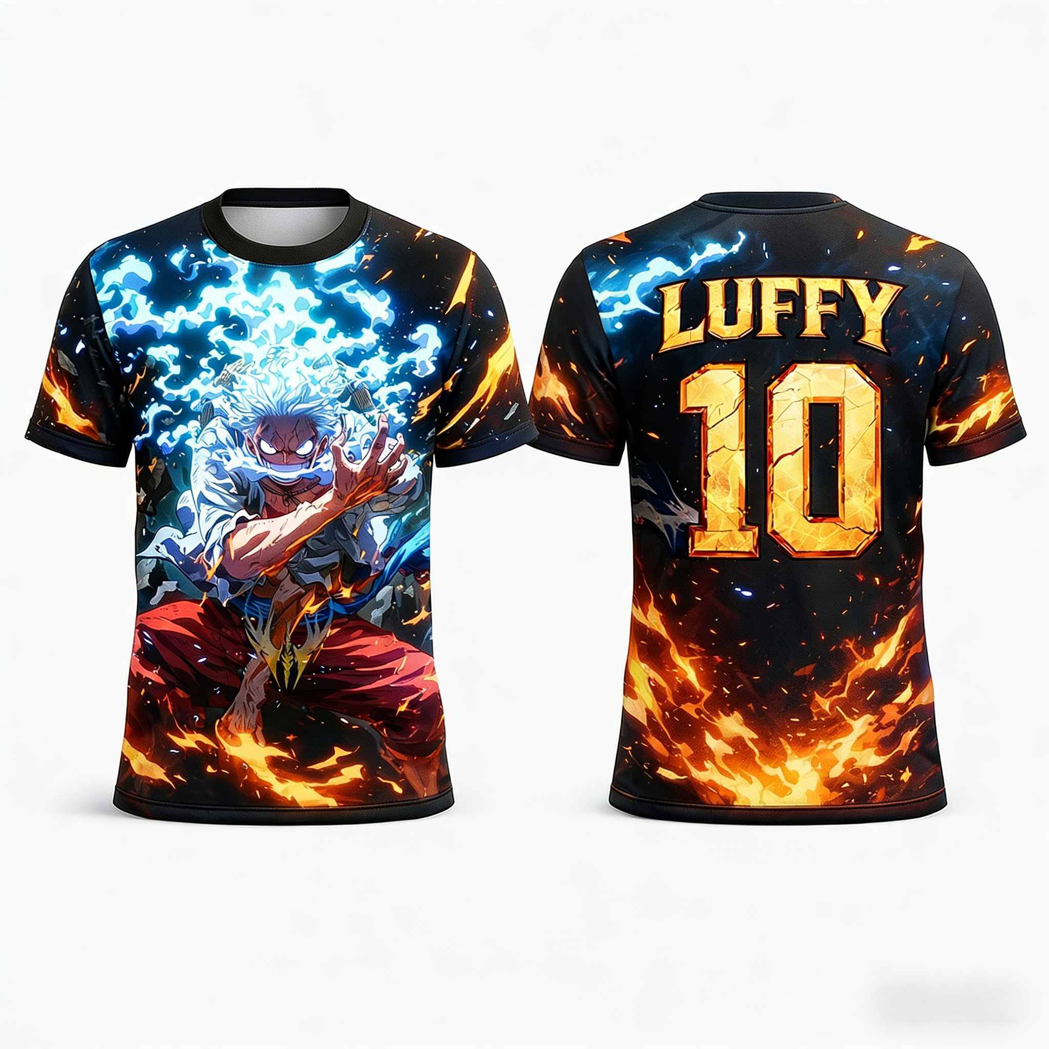 2026 新しいワンピースモンキー D ルフィ No.10 3D オールオーバープリントサッカージャージアニメスポーツ半袖 Tシャツ男性女性のための