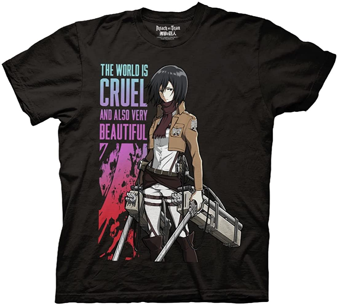 進撃の巨人 Tシャツミカサ・アッカーマンエレン・イェーガーアニメグラフィック Tシャツ綿半袖トップス男性 2025 夏カジュアル