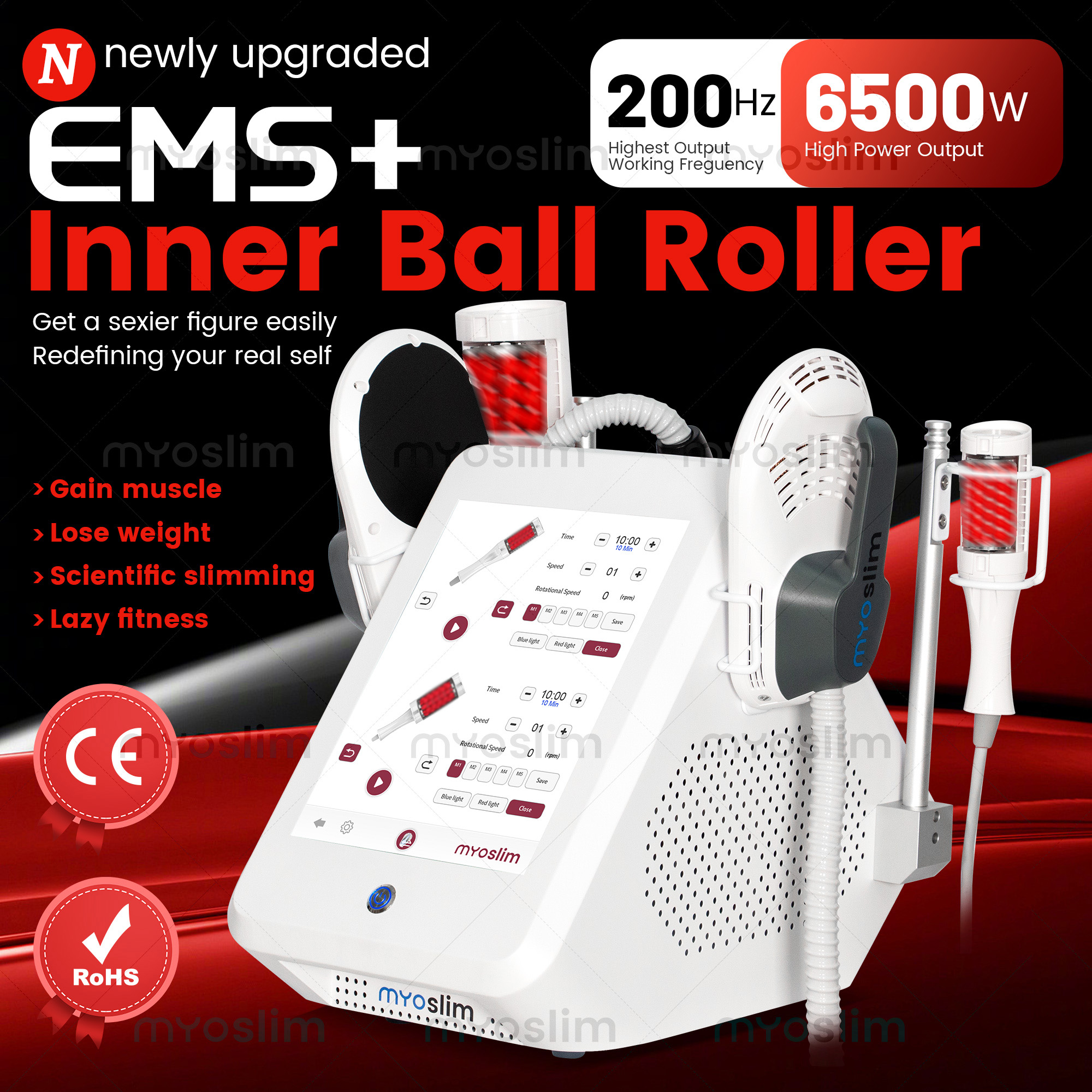新しい EMS MYOslim ローラー RF 電磁ボディ痩身筋肉刺激脂肪除去ボディ痩身構築筋肉マシン