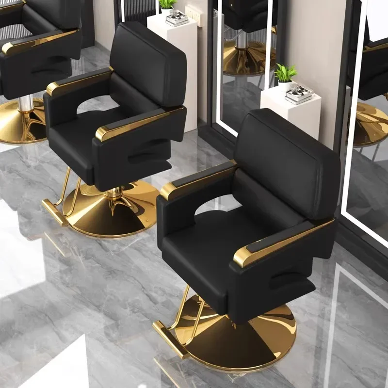 Luxury Personalized Barber Chair Beauty Hidraulic Professional Leg Rest Chair Swivel Advanced Adjustable Cadeira Salon Furniture