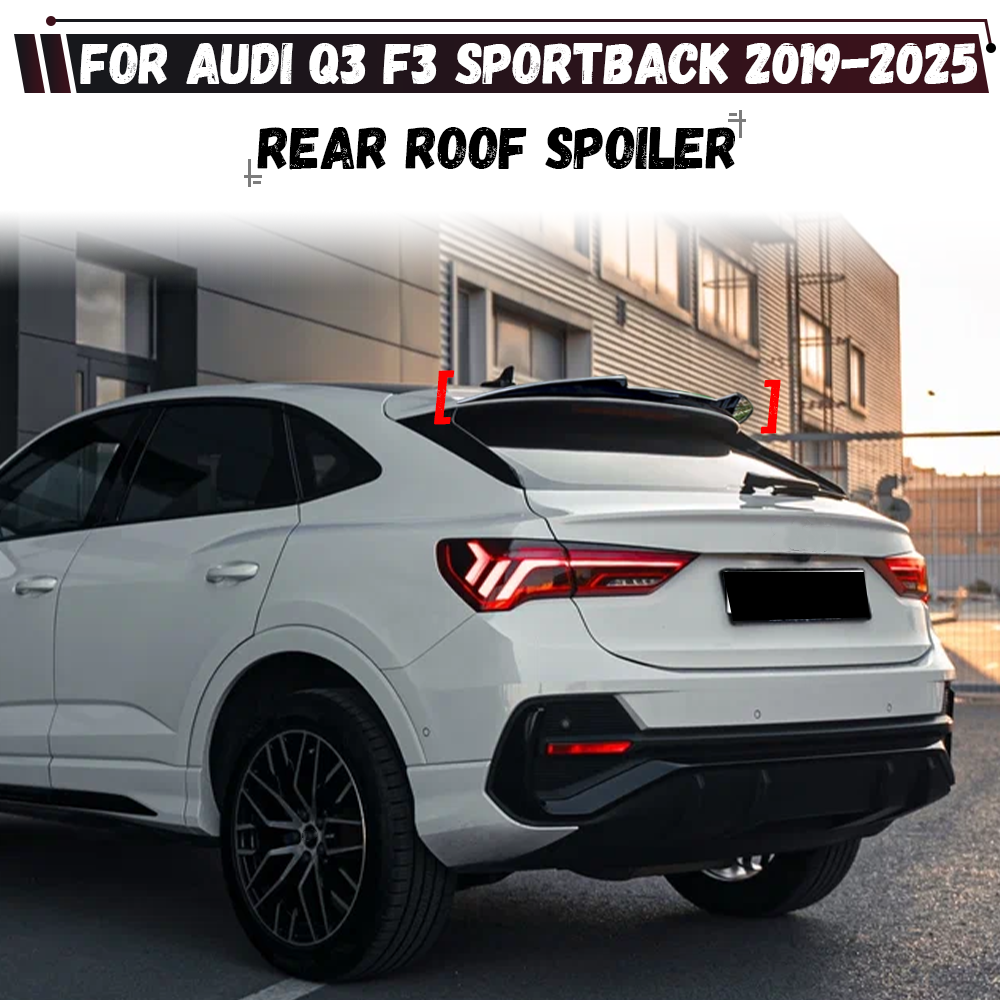 車のリアルーフスポイラーウイングキャップリアトランクリッドアウディ Q3 F3 スポーツバック 2019 2020 2021 2022 2023 2024 2025 ボディキット