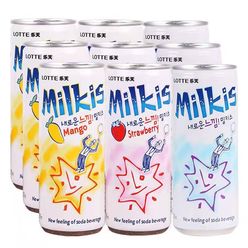 韓国輸入ロッテ ワンダフルキス ミルク風味炭酸飲料 250ml 全箱ミルク風味ソーダ