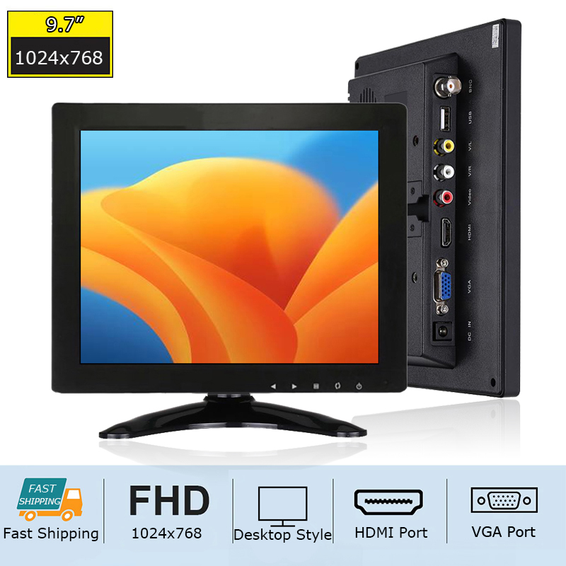 9.7 "/10" 小型モニター 4:3 デスクトップ IPS CCTV コンピュータ VGA HDMI 1024X768 HD LCD スクリーンディスプレイモニター