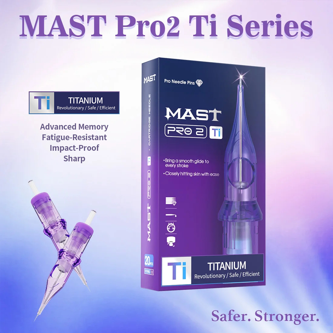 マスト Pro2 Ti シリーズタトゥー針カートリッジ 20 ピース/箱 1RL 0.25/0.30/0.35 ミリメートル安全使い捨てアートメイクボディアート針