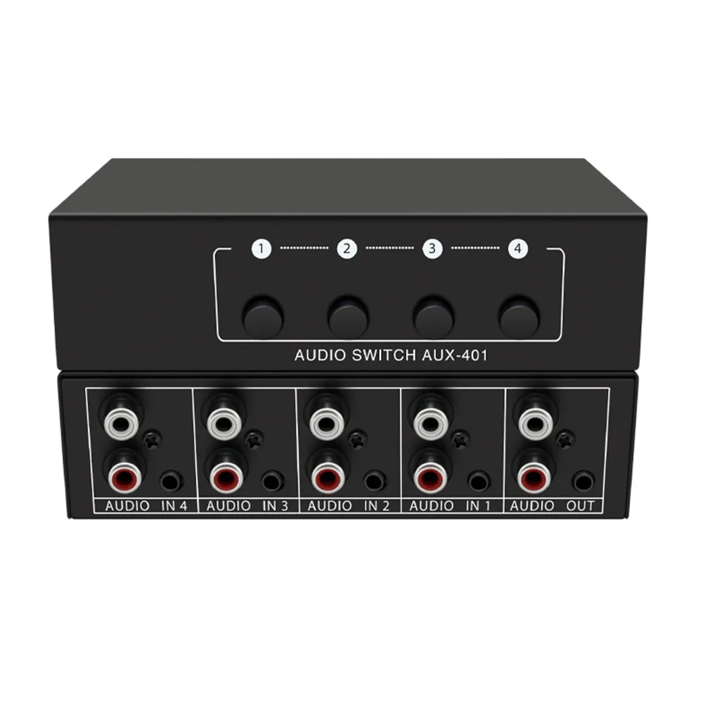 オーディオスプリッター 1 で 4 アウト RCA L/R Aux ステレオオーディオスプリッター 1X4 オーディオディストリビューター PC DVD スピーカースプリッター